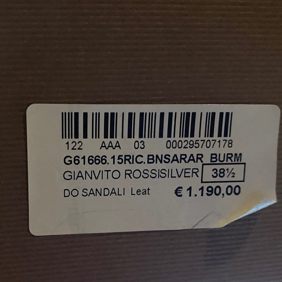 Gianvito Rossi Eiko Silver Crystal-Embellished  Stiletto Sandal US8.5 NEW - Picture 11 of 15